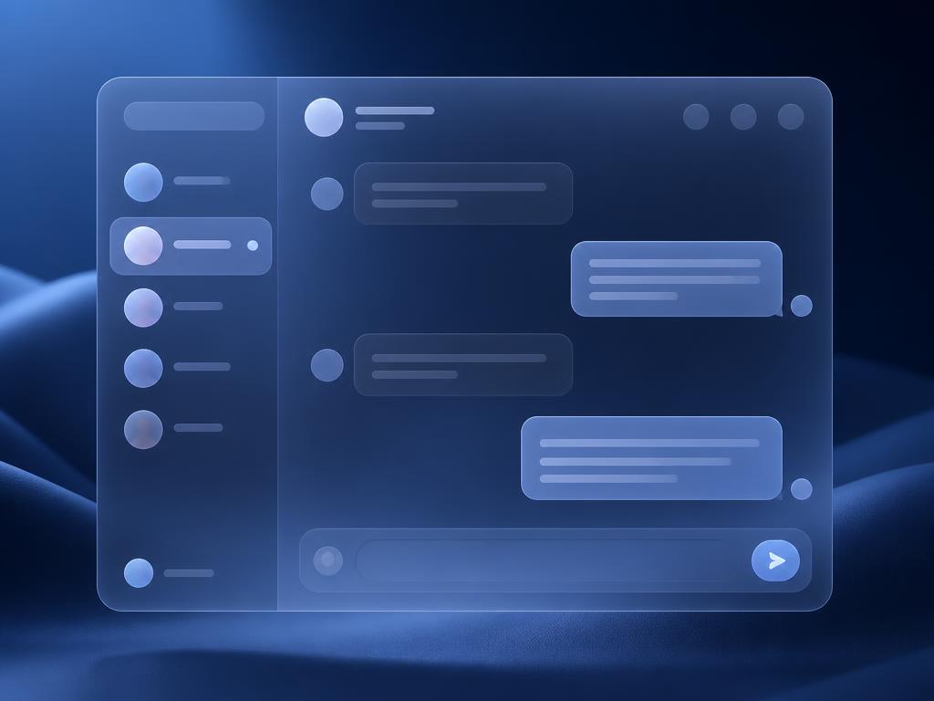 Concept project: minimal frosted-glass chat interface for an AI customer-service agent